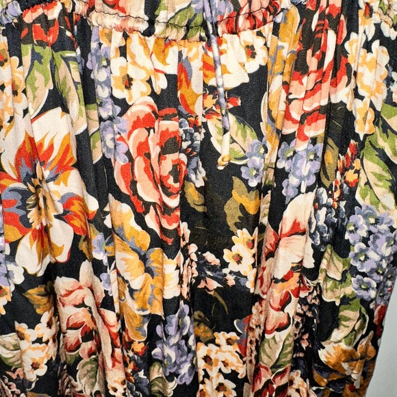 OLIVACEOUS MULTICOLOR BOHO FLORAL ELASTIC TOP MAXI DRESS SMALL - Picture 3 of 3